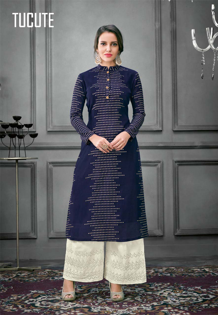 Karma Trendz Tucute 450 Series Foil Printed Kurti Karma Trendz Tucute 450 Series Foil Printed Kurti